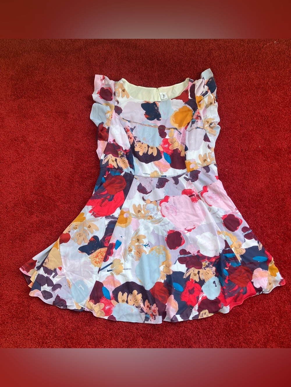 julia jordan Floral Multi-Color Mini Dress with Ruffle Sleeves Women’s Size 18W